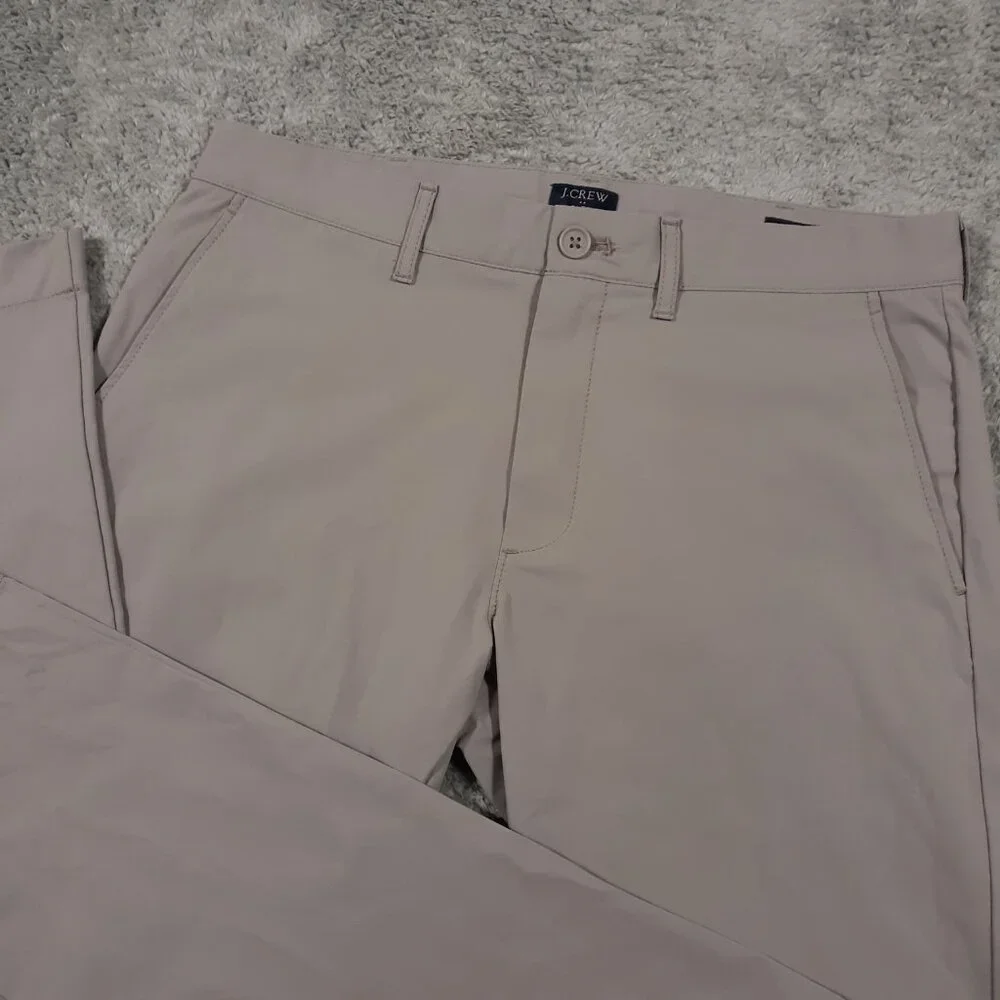J.CREW Flex Chino Pants Mens Waist 31‎ Inseam 32 Slim Gray Lightweight Polyester